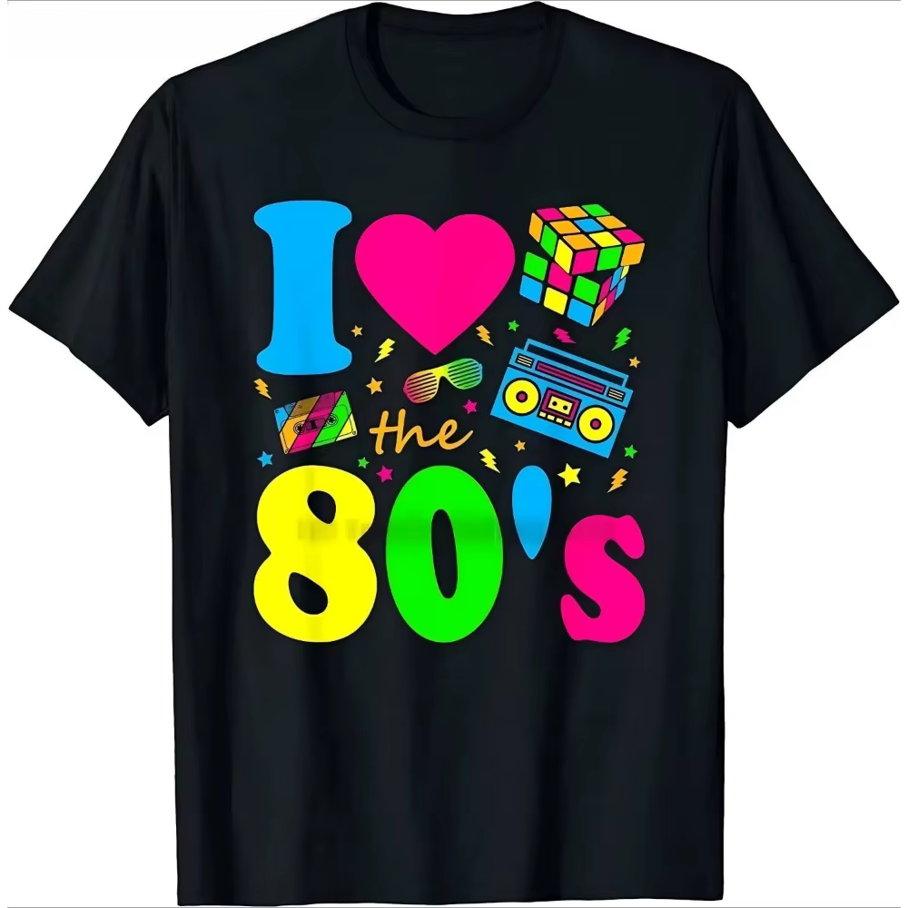 T-shirts « I Love The 80s » pour garçons, t-shirt vintage amusant pour fête d'anniversaire, meilleur