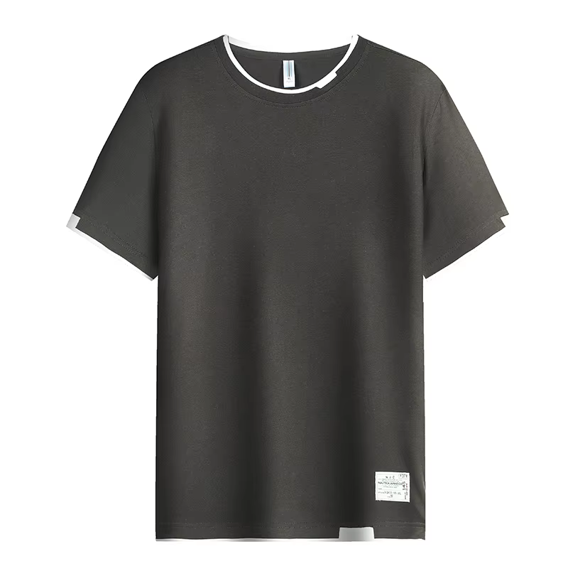 FGKKS 2024 T-shirt style décontracté pour hommes pur coton respirant mode à manches courtes concepti
