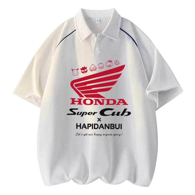 T-shirt de moto à manches courtes Honda 26 rétro, en pur coton, idéal pour faire du shopping.