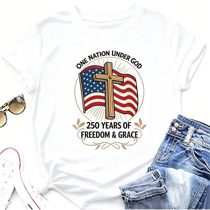 Semisun – chemises du 250e anniversaire des États-Unis pour femmes, t-shirt graphique Y2k, haut Hara