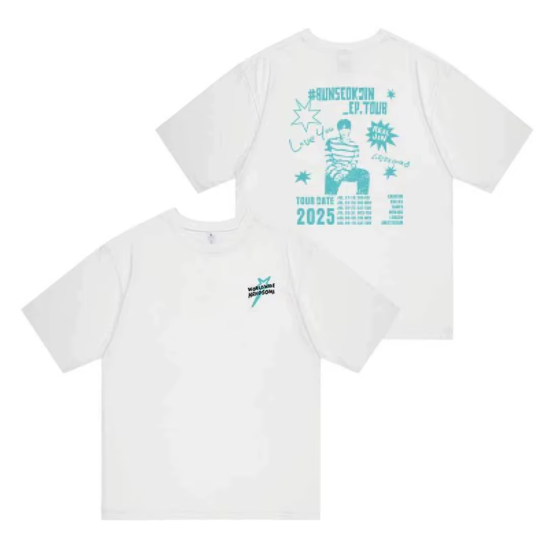 T-shirts Jin Runseokjin Tour, style idole coréenne, T-shirt Kpop, T-shirt en coton pour hommes, vête