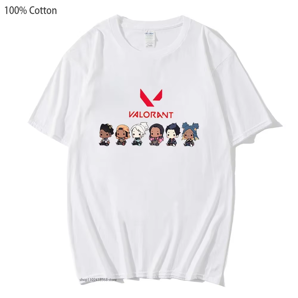 Valorant jeu impression t-shirt Jett Killjoy chemise Streetwear femmes t-shirt mignon dessin animé h