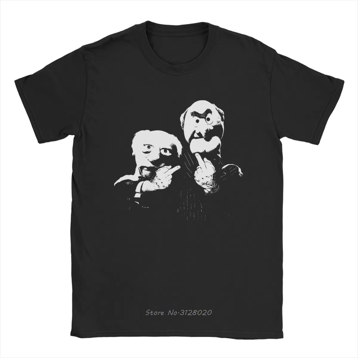 Statler et Waldorf doigt moyen hommes t-shirts t-shirts amusants à manches courtes col rond T-Shirt 