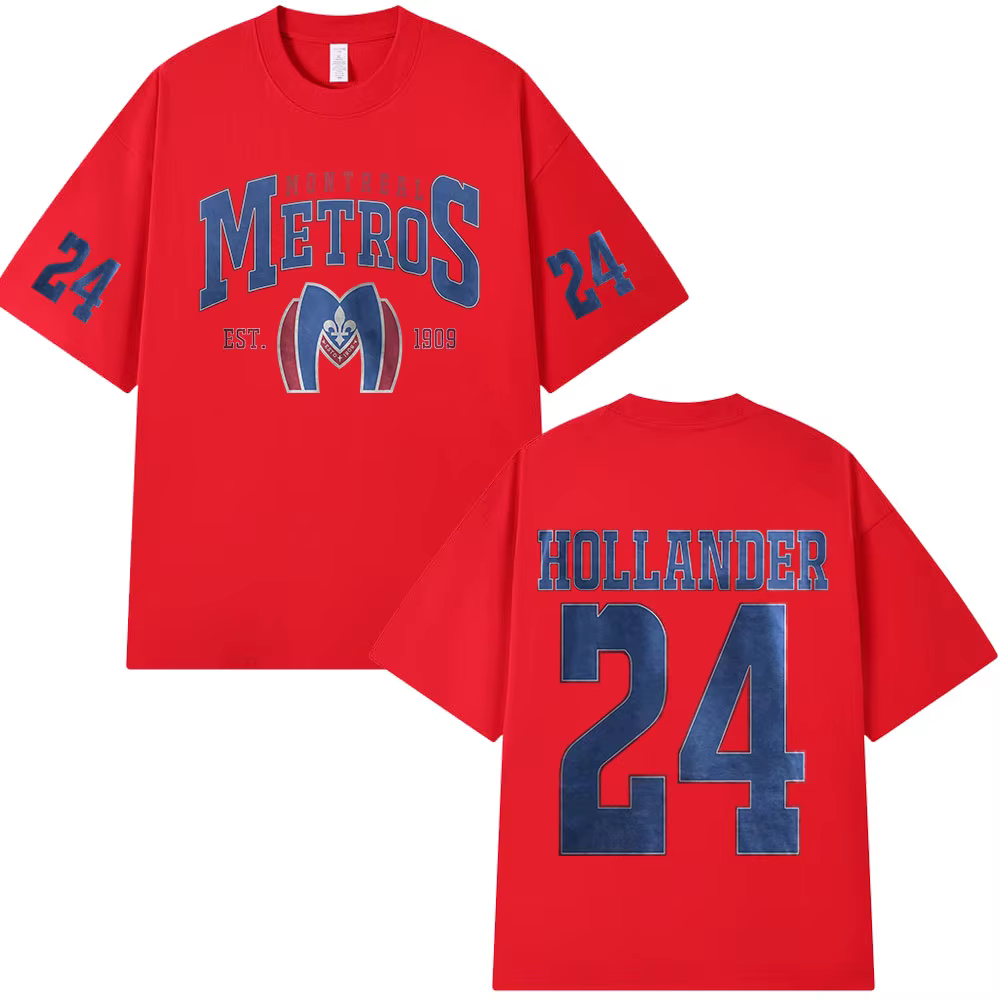 T-shirt Heated Rivalry Shane Hollander 24 Montreal Metros pour hommes et femmes, vêtements décontrac