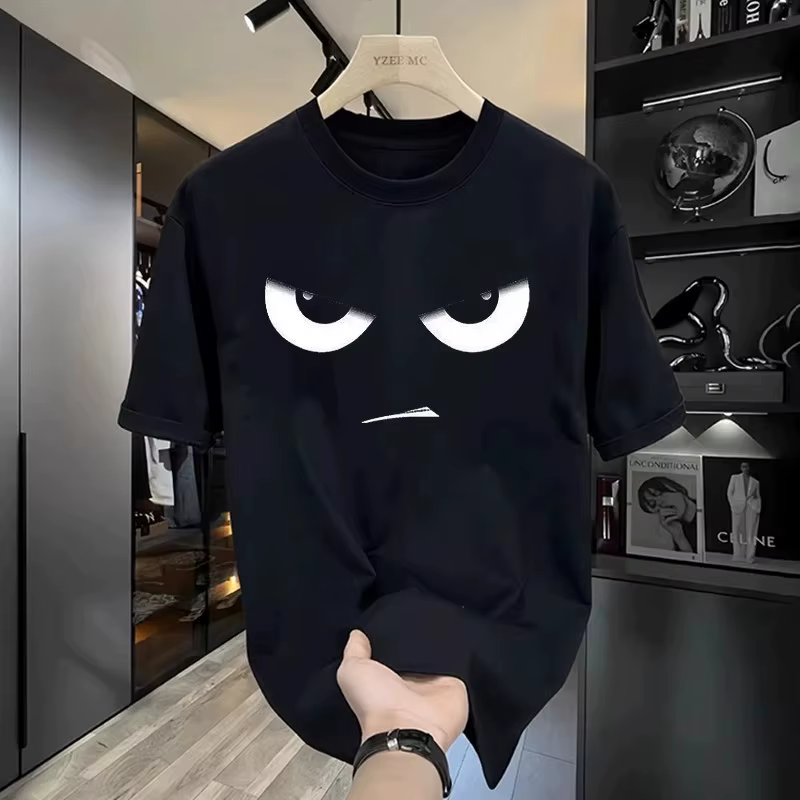 T-shirts en coton pour hommes, coupe ajustée, 5XL, T-shirt noir pour hommes, vêtements décontractés 