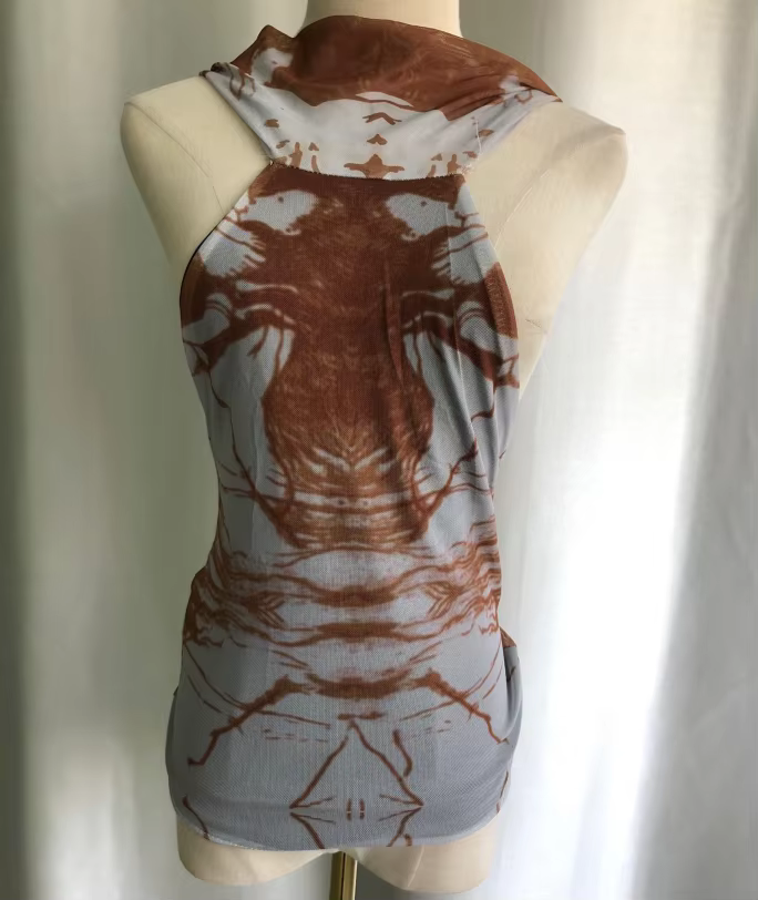 Y2k hauts débardeurs Sexy pour femmes Streetwear mode Camis cravate-teinture été sans manches haut c