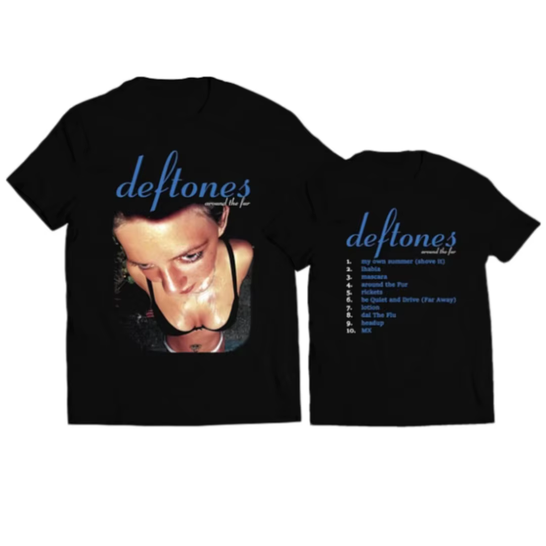 Deftones - T-shirt à motif artistique Around The Fur Art Pattern Nu Metal Band - T-shirt en coton dé