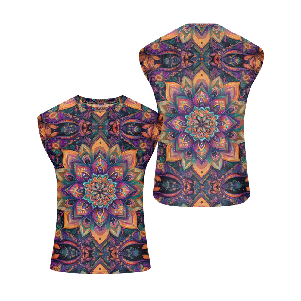 Débardeur géométrique Mandala cosmique pour hommes, sans manches, musculation, gilet d'entraînement