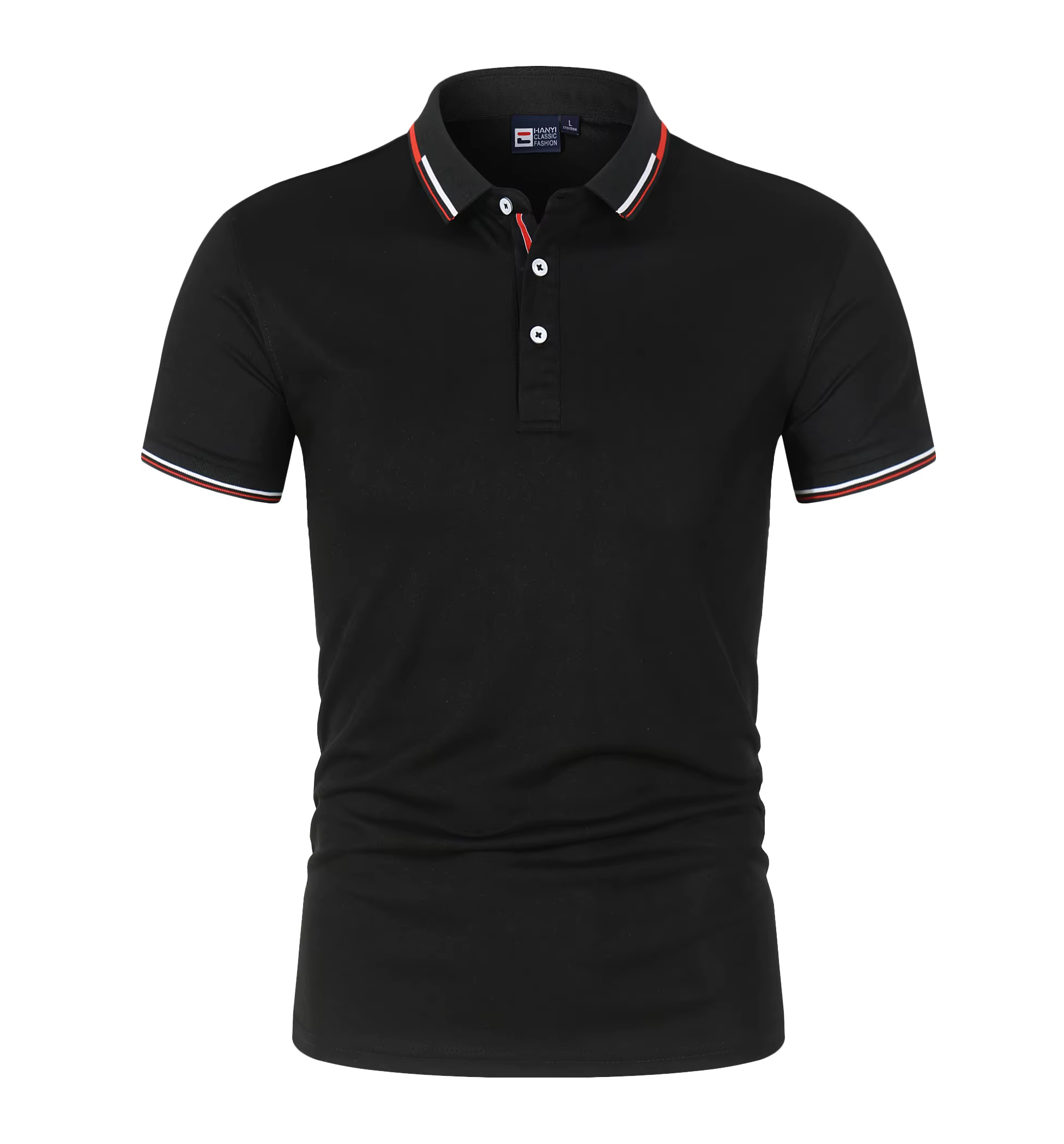 Polo décontracté respirant et confortable pour homme, couleur unie, haute qualité, manches courtes –