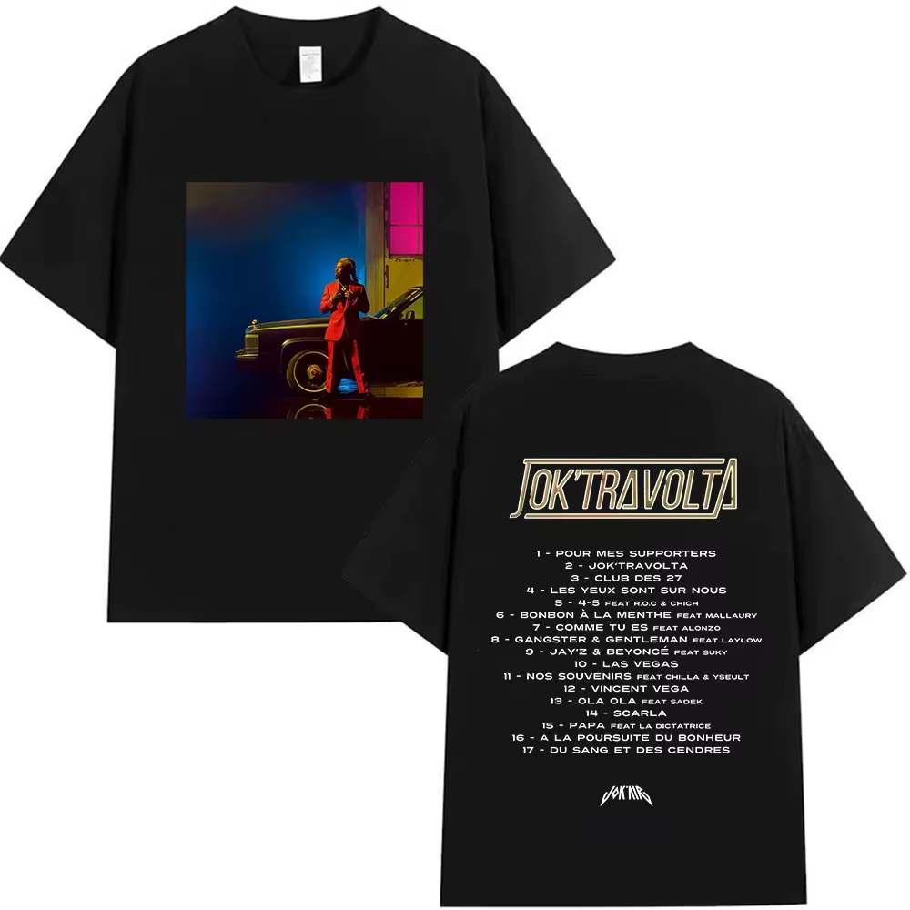 Rappeur Jokair Jok Travolta Tour 2025 t-shirts graphiques hommes Vintage surdimensionné coton T-shir