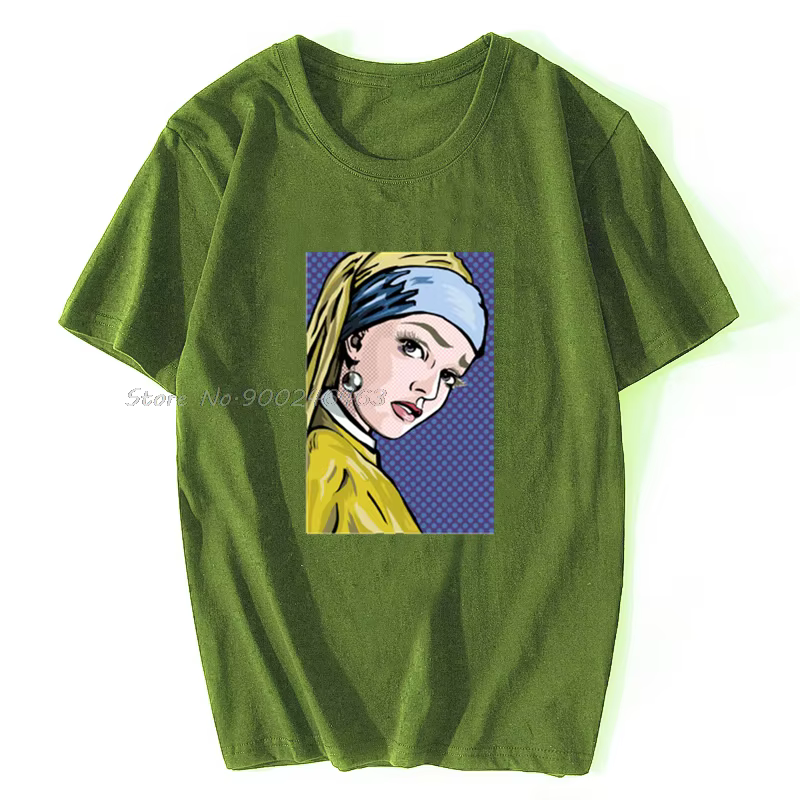 T-shirt en coton LichReliable pour hommes et femmes, t-shirts fille avec une boucle d'oreille en per