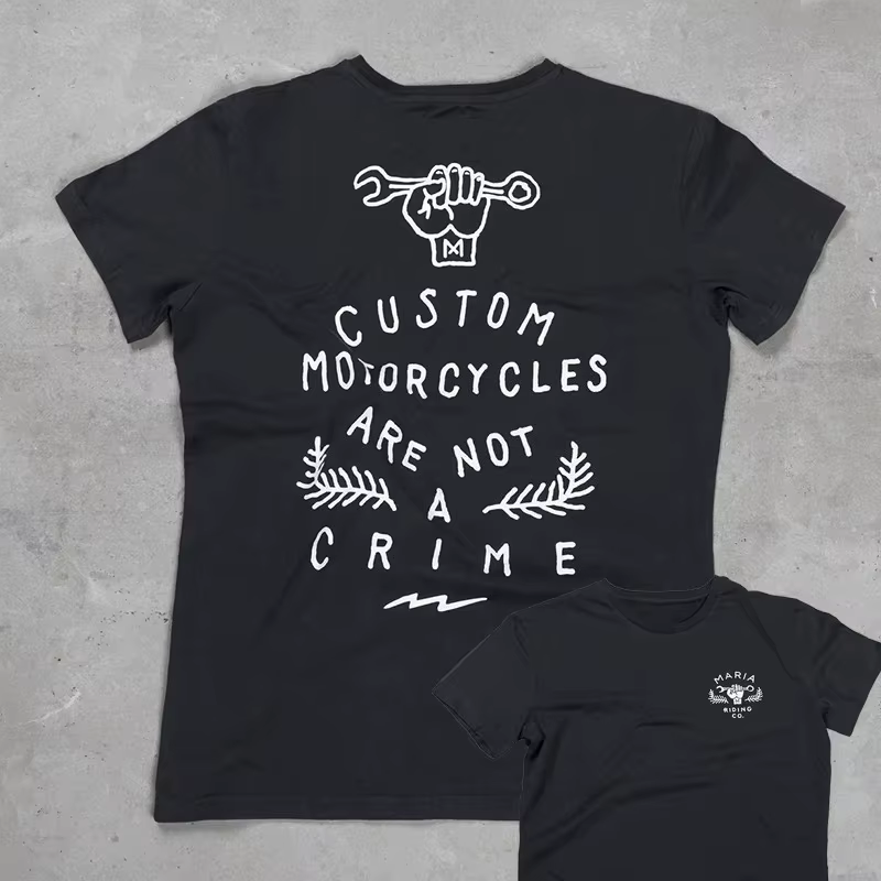 2025 Motocross T-shirt rétro décontracté moto Sport vitesse conquérir hommes MARIA ample respirant a