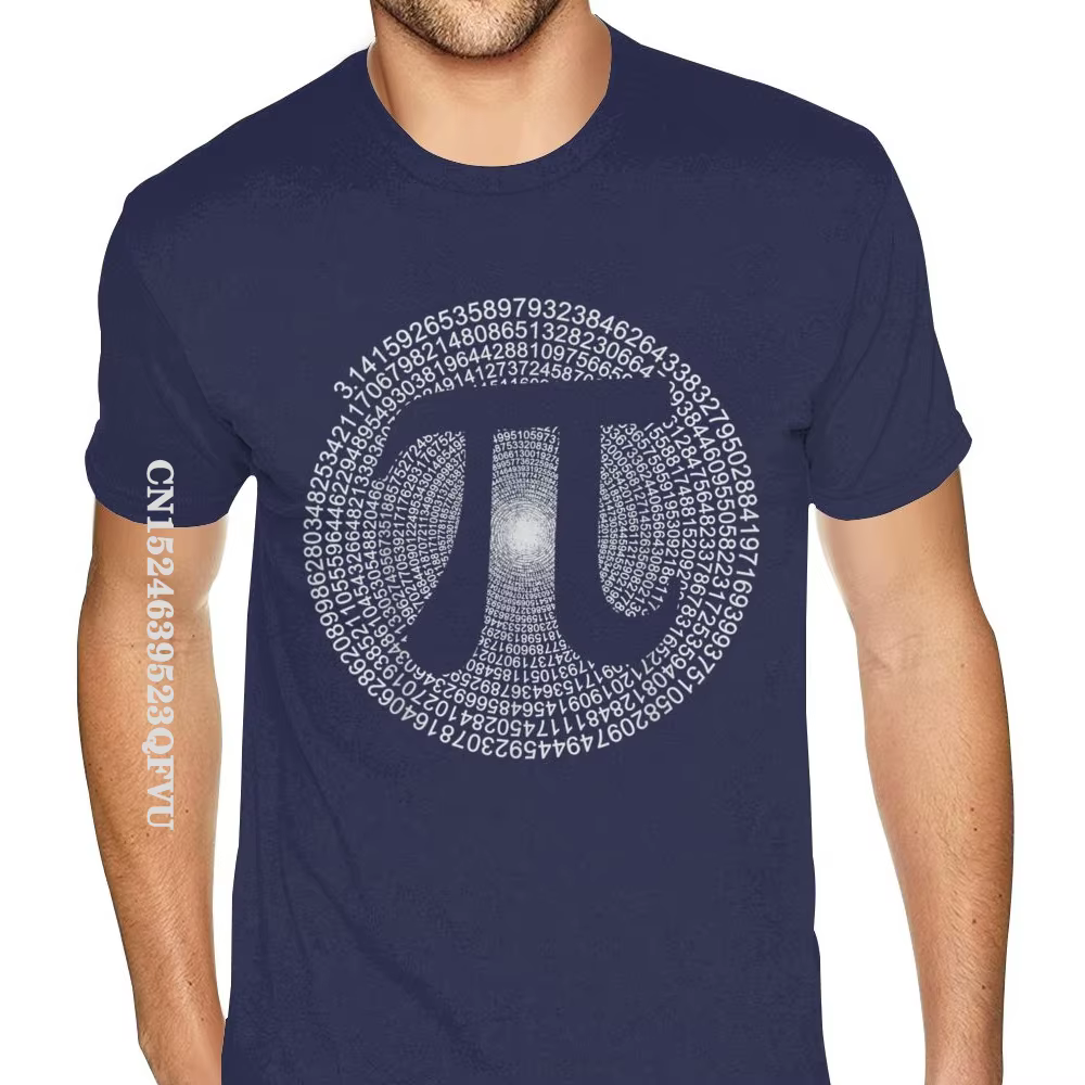 T-shirt classique pour hommes, en coton doux, imprimé, hip hop, symbole des nombres Pi, maths, Scien
