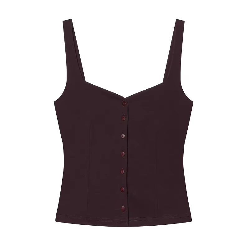 Haut court boutonné pour femme, débardeur d'été, corset sexy dos nu, bustier pour femme, débardeurs