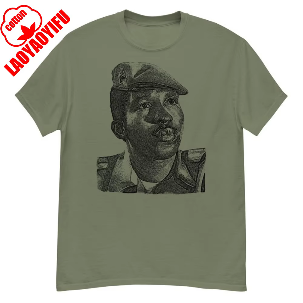 Thomas Sankara Silhouette socialiste Anti-impéricialiste pan-africain T-Shirt été respirant Camiseta