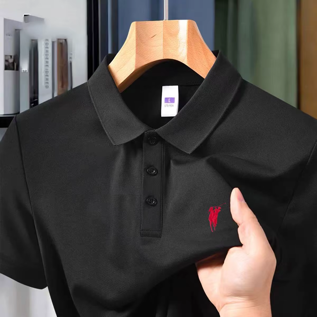 Polo de marque haut de gamme pour hommes, avec col brodé, manches courtes, idéal pour l’été, polyval
