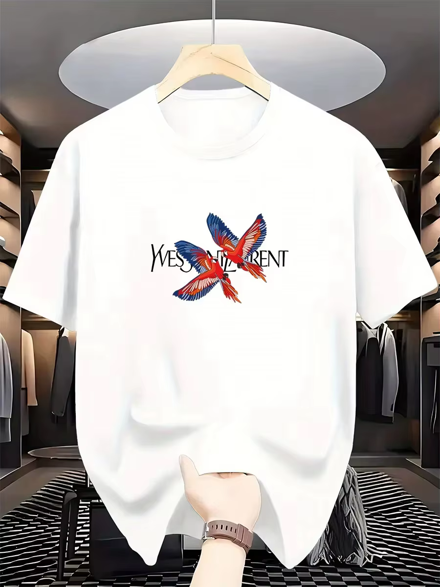 T-shirt Homme Tendance 2026 Nouvelle Collection Été Motif Perroquet Homme et Femme Marque Internatio