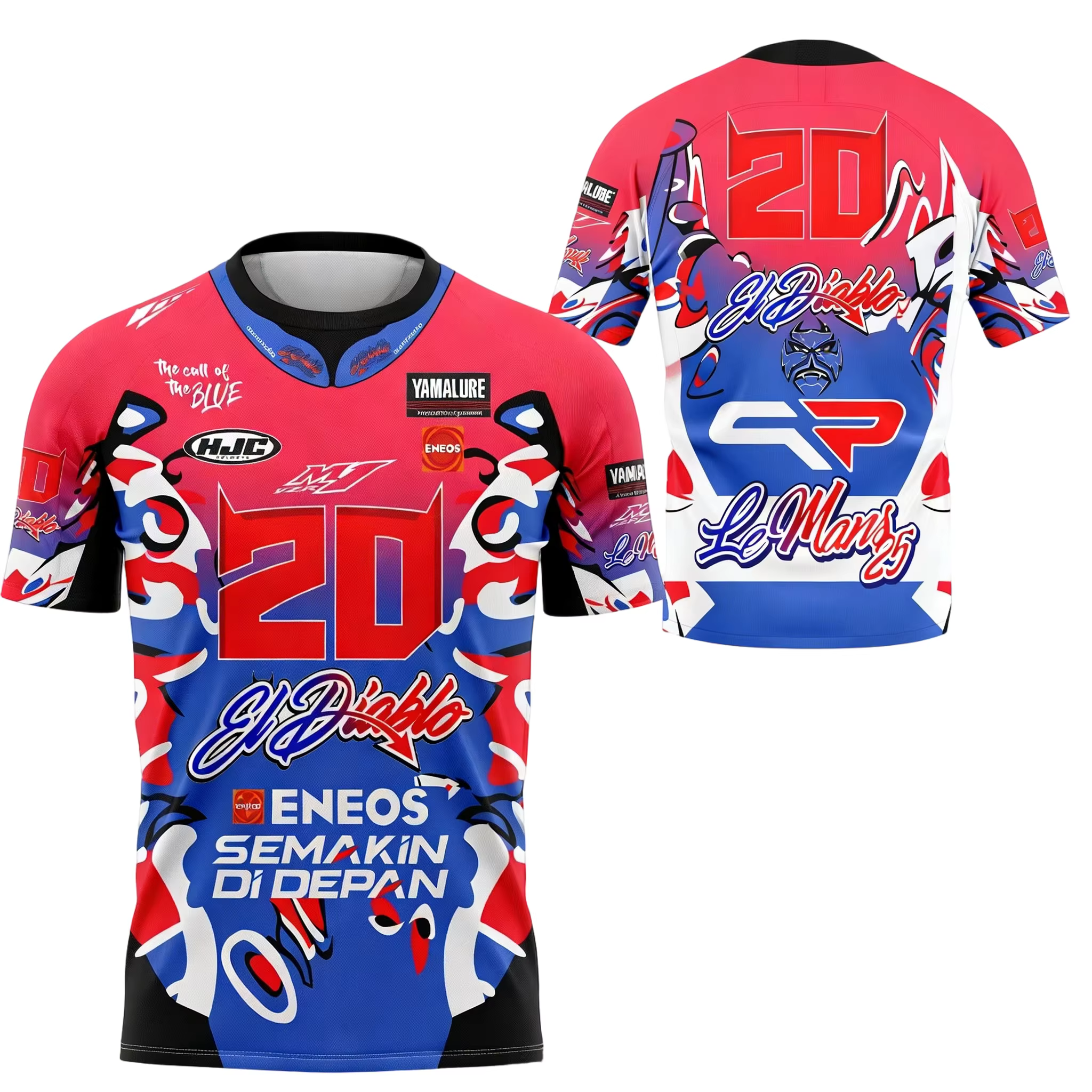 T-shirt à manches courtes pour hommes, motif imprimé en 3d, pour fans de course de moto n° 20, quatr