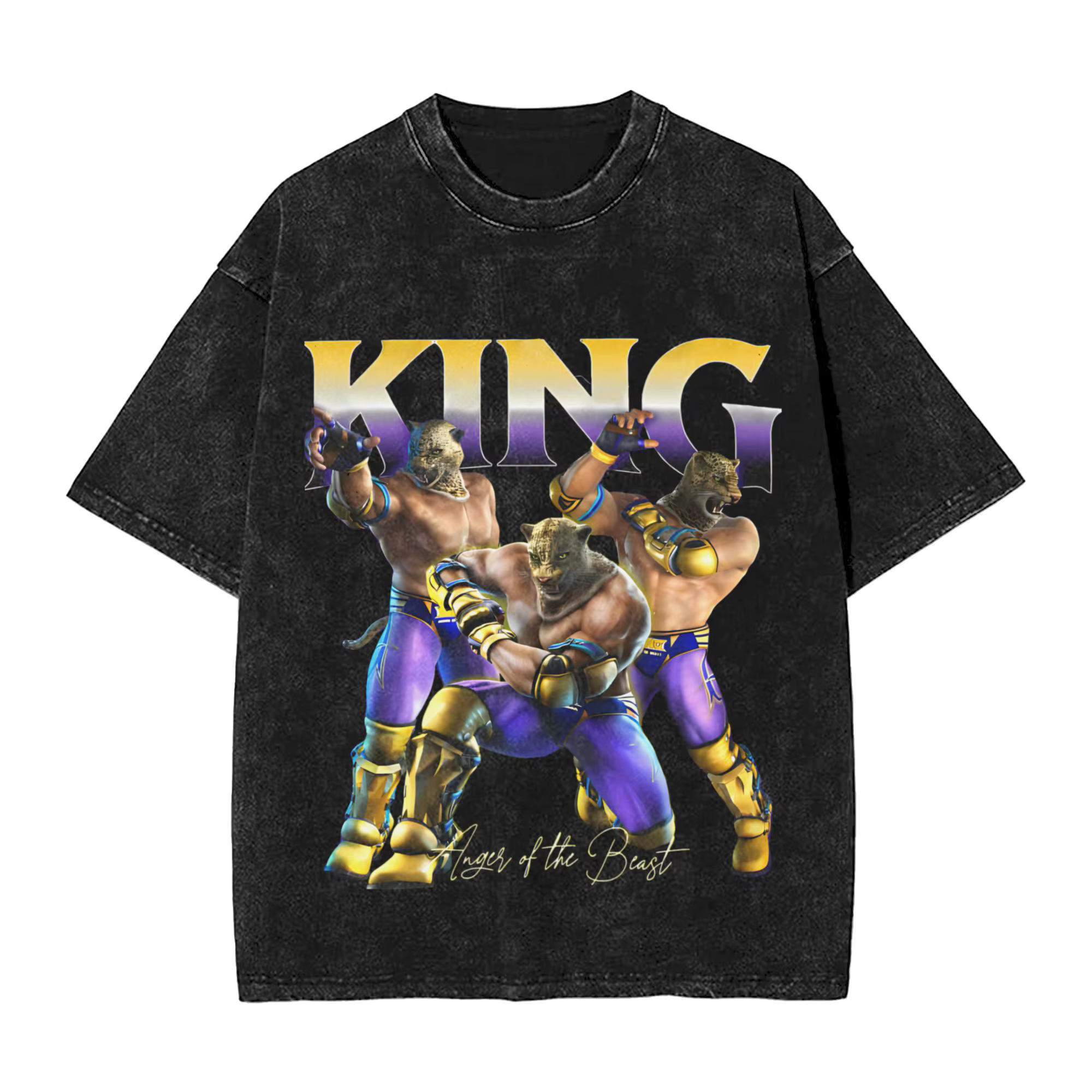 Tekken 8 roi lavé T-Shirt hommes esthétique T-Shirts occasionnels été col rond Hip Hop T-Shirt modèl
