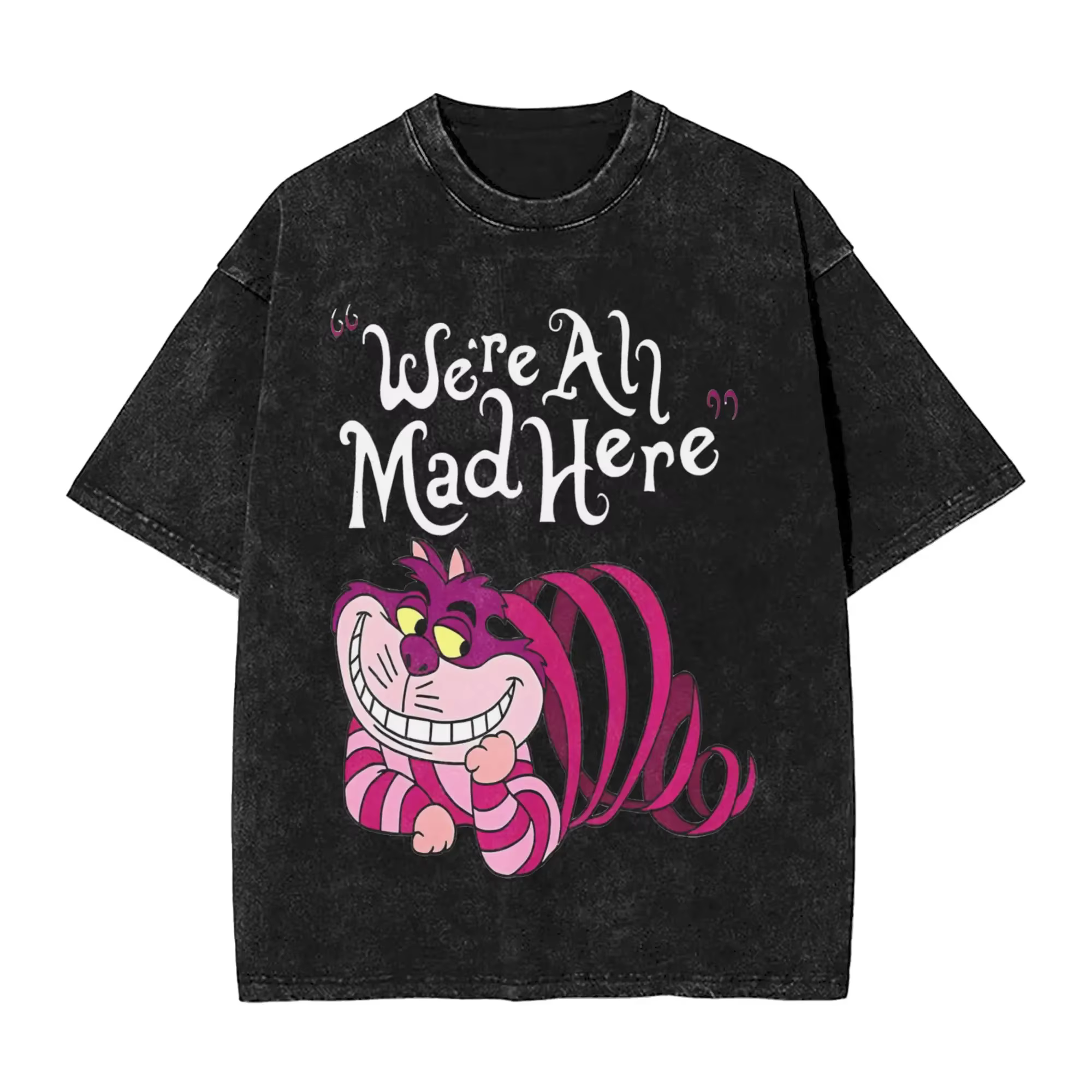 Humor Virtuoso Delicate Eye Magic Nice Cheshire Cat We are All Mad Here T-shirt à manches courtes po