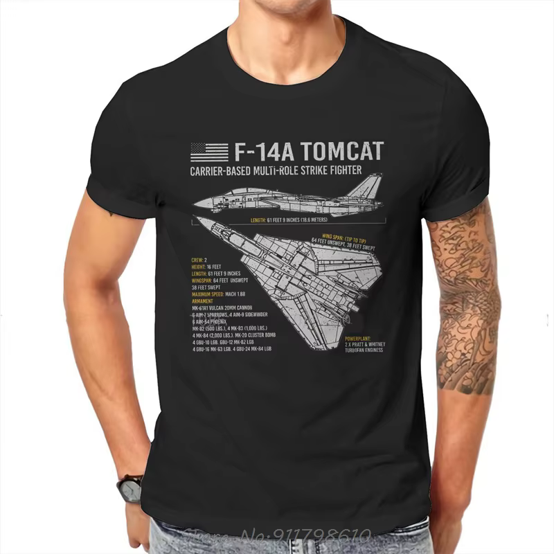 F-14 Tomcat avion de la marine américaine avion USAF plan d'avion col rond T-Shirt Top Gun Maverick