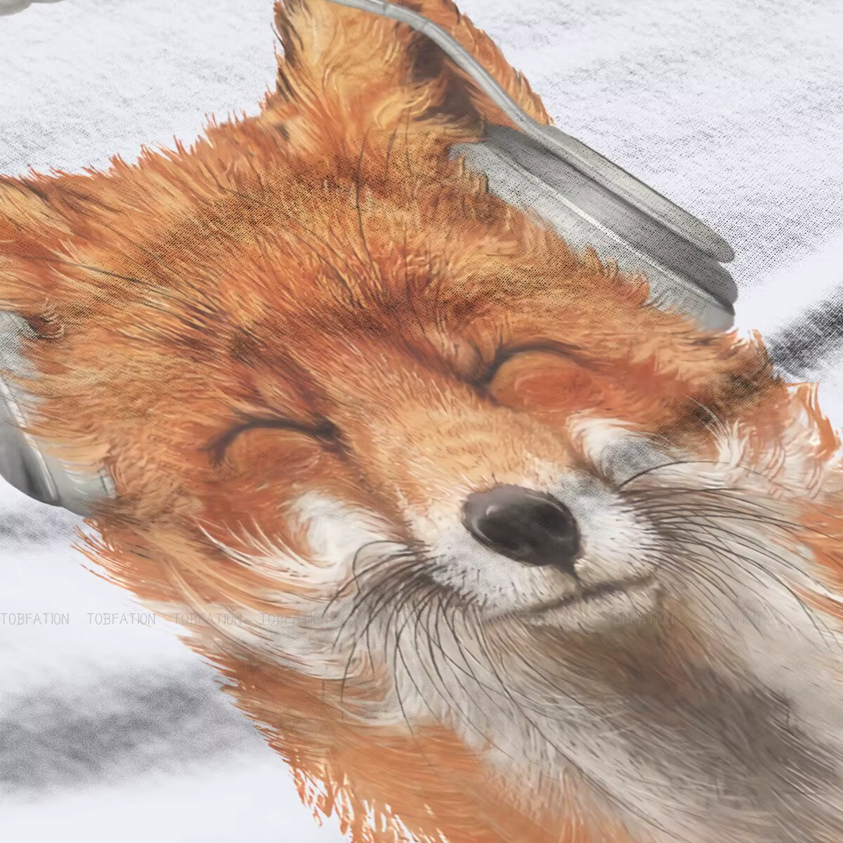 T-shirt femme, estival et humoristique, en coton, 5XL, avec image de renard Musical souriant, pour f