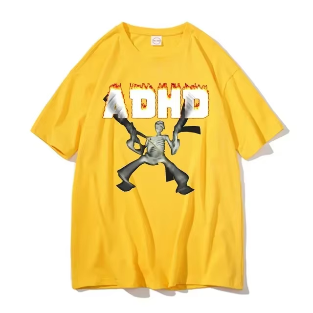 Adhd squelette Meme T-shirts classique Vintage Humor horreur drôle crâne t-shirt hommes femmes décon