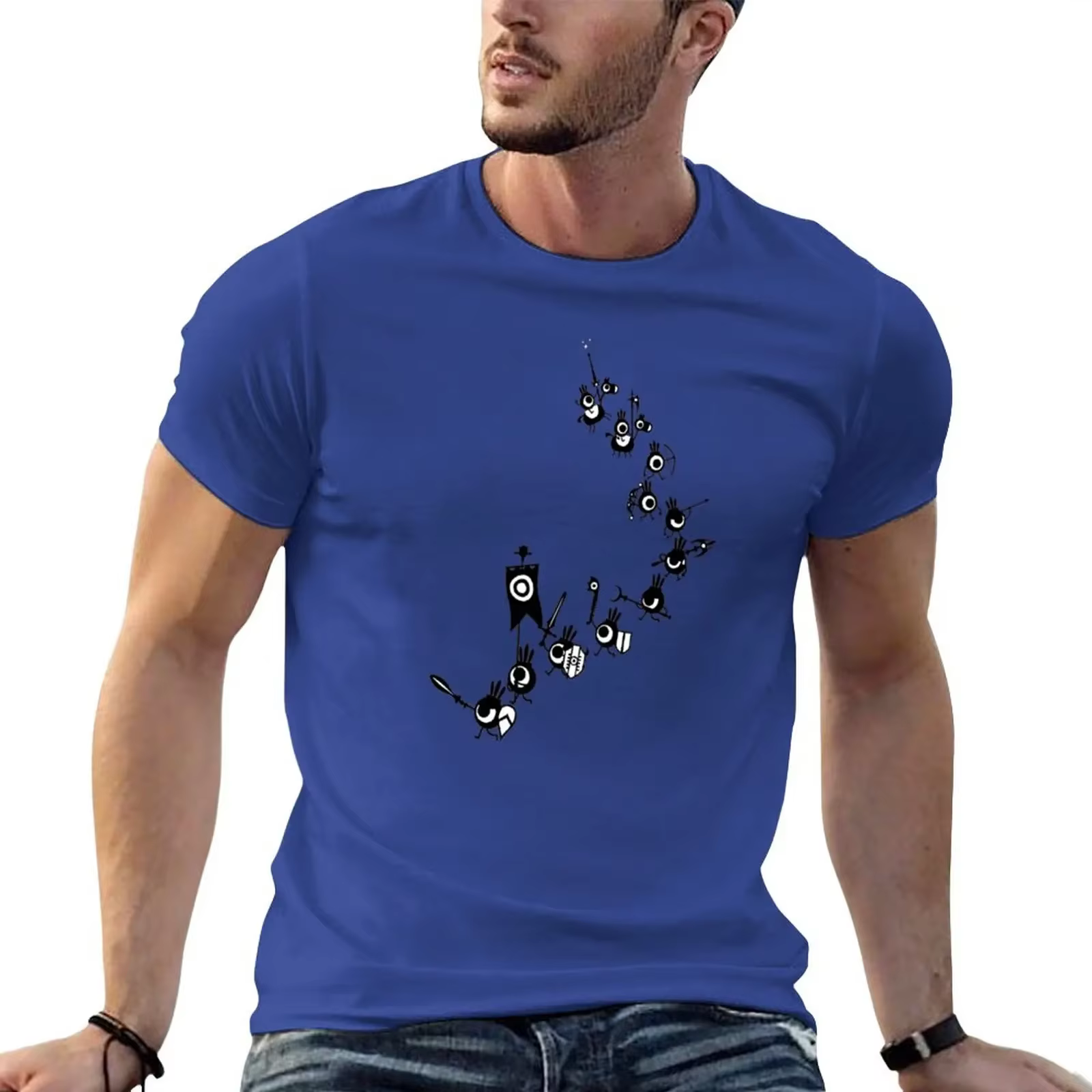 Patapon-T-shirt de l'armée en cascade pour hommes, Économie de fans de sport, Économie de mode vinta
