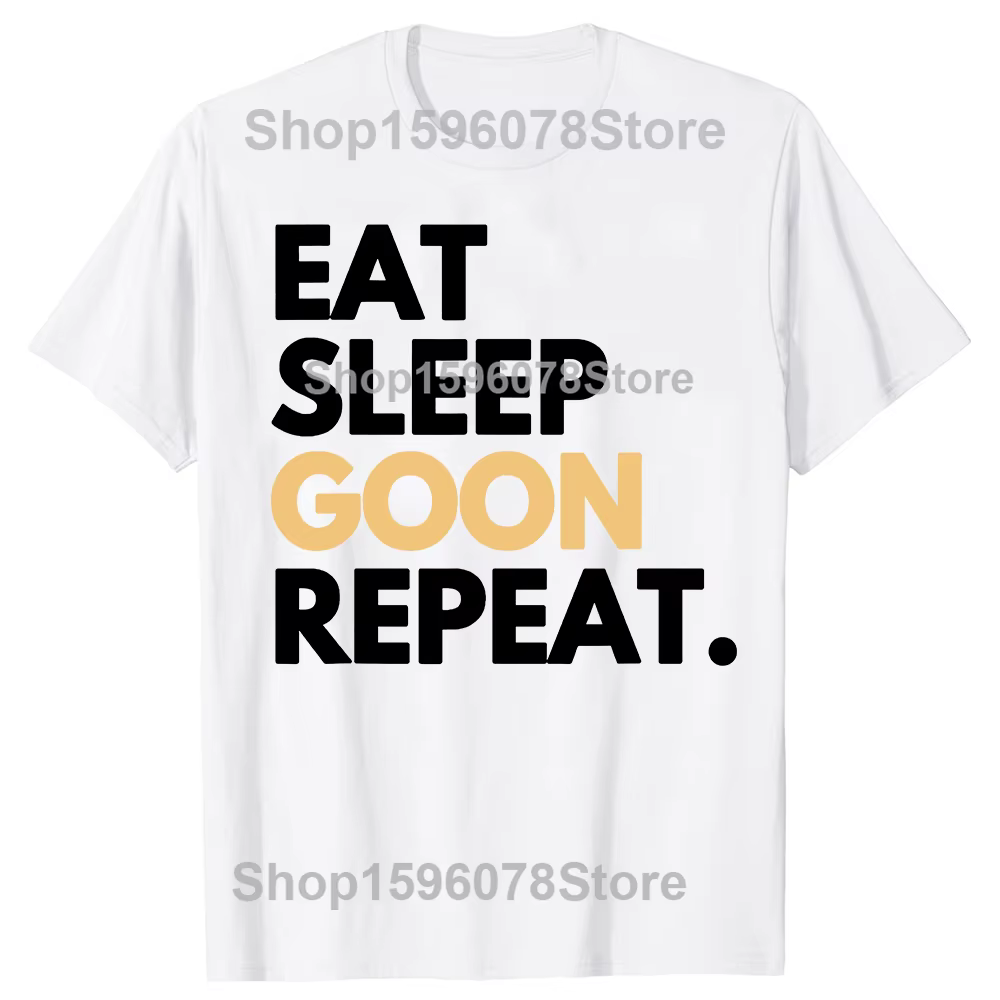 Gooner drôle Gooning Meme manger sommeil Goon répéter hommes vêtements mode t-shirts coton à manches
