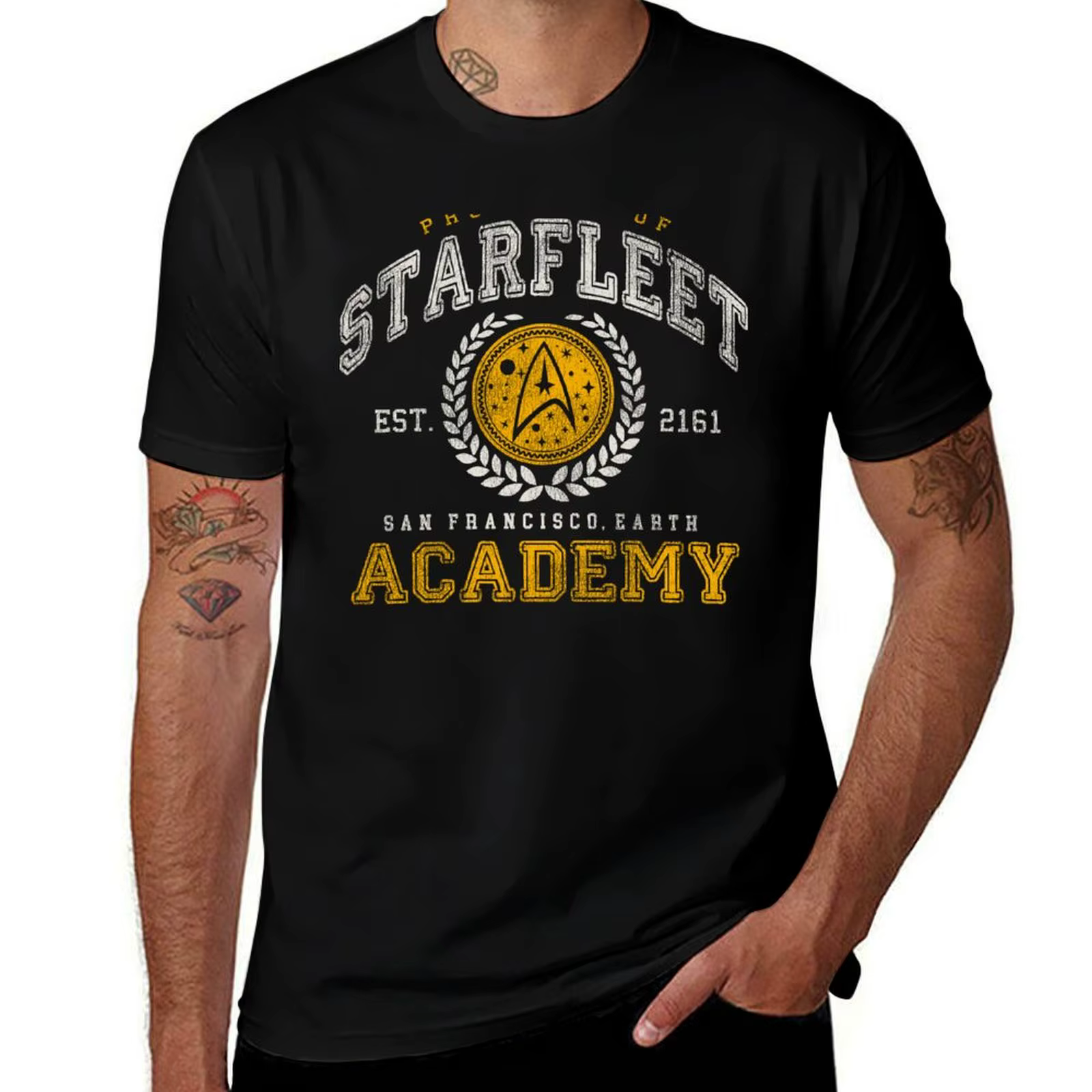 T-shirt à manches courtes pour exercices de gym, propriété de l'Académie Starfleet