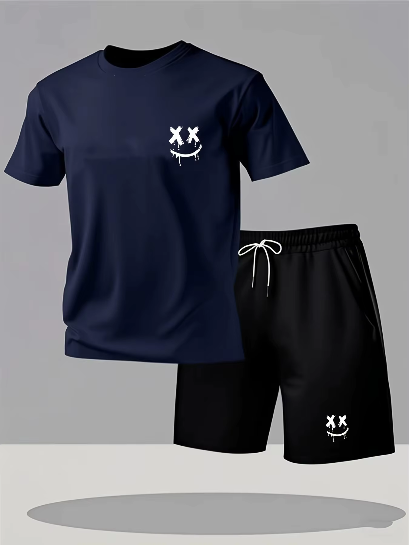 Ensemble de vêtements de sport pour homme - T-shirt à manches courtes avec imprimé et short décontra