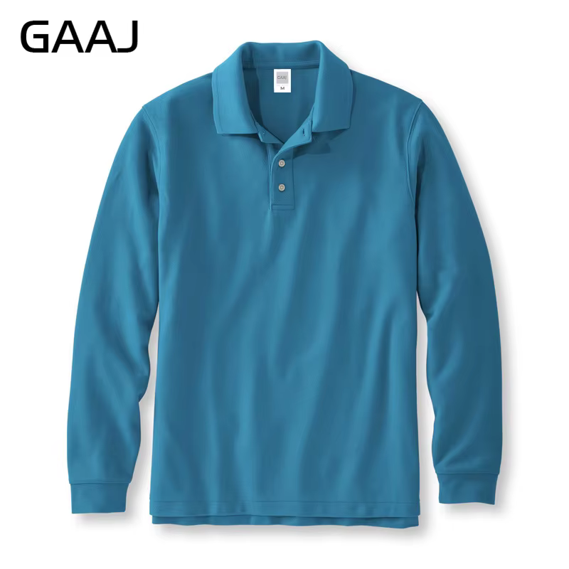 GAAJ-Polo à manches longues, 100% coton, Tops légers de marque de luxe, vêtements de golf décontract