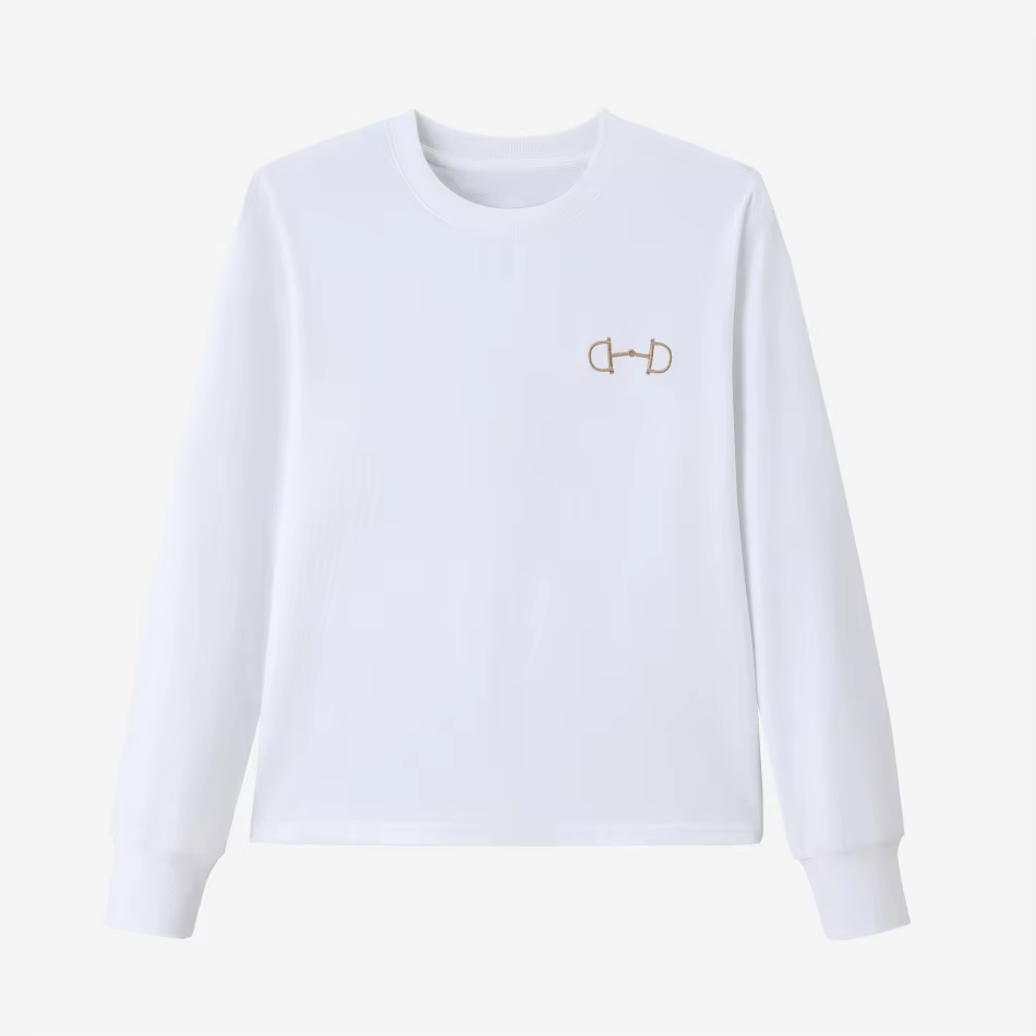 T-shirt brodé tendance AS SS26, style décontracté, manches longues, design confortable, vêtements po