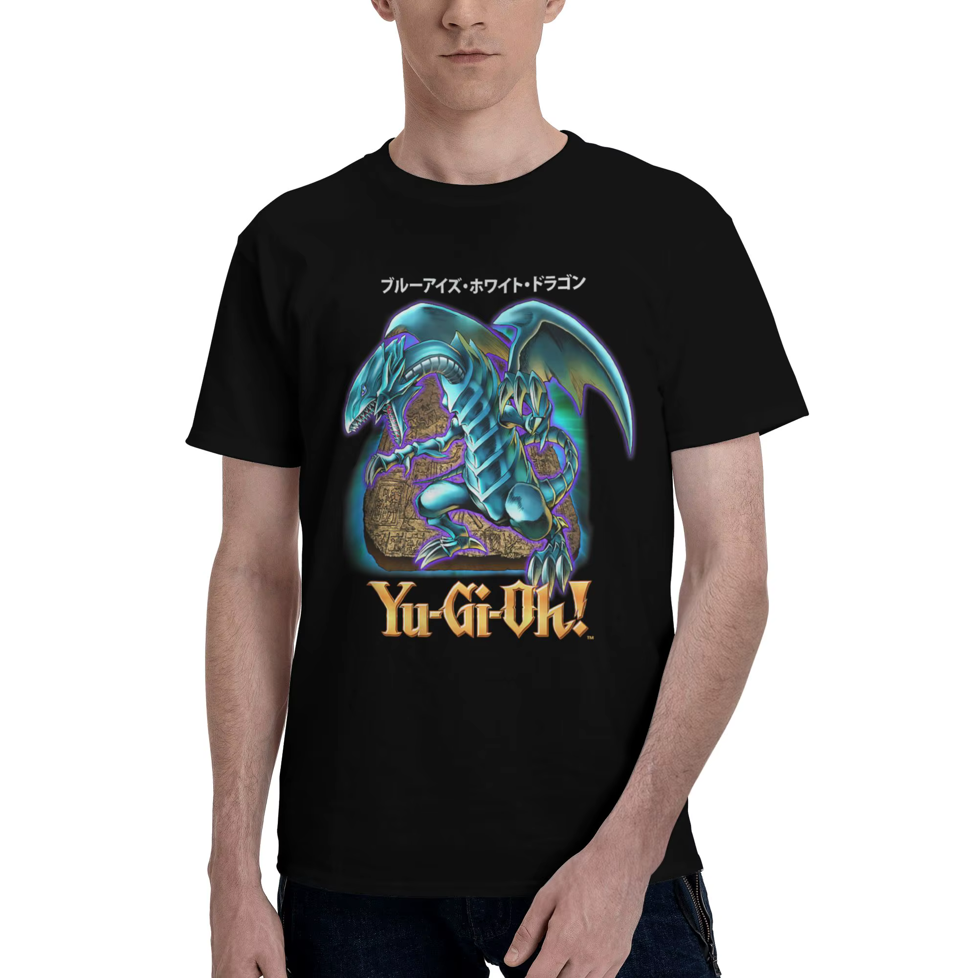Blue Eyes White Dragon Gaming Graphic Graphic T-shirt 100% coton Yu-Gi-Oh pour hommes