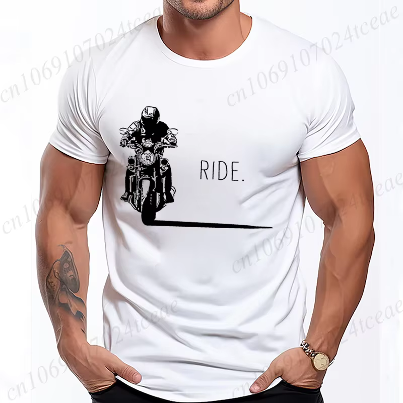 Hommes décontracté moto graphique T-Shirts homme rue été Harajuku t-shirt moto Racer Vintage rétro v