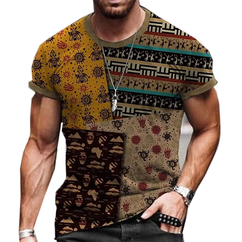 T-shirts graphiques africains Art abstrait coloré impression 3D hommes femme T-shirt vacances Street