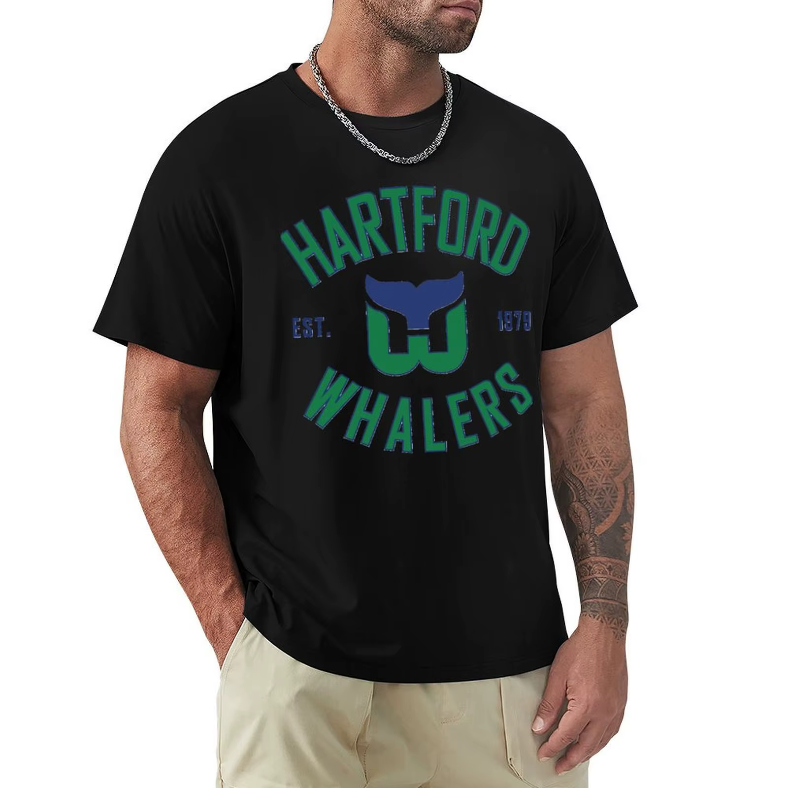 Hartford-Whalers-CT- T-shirt simple de grande taille