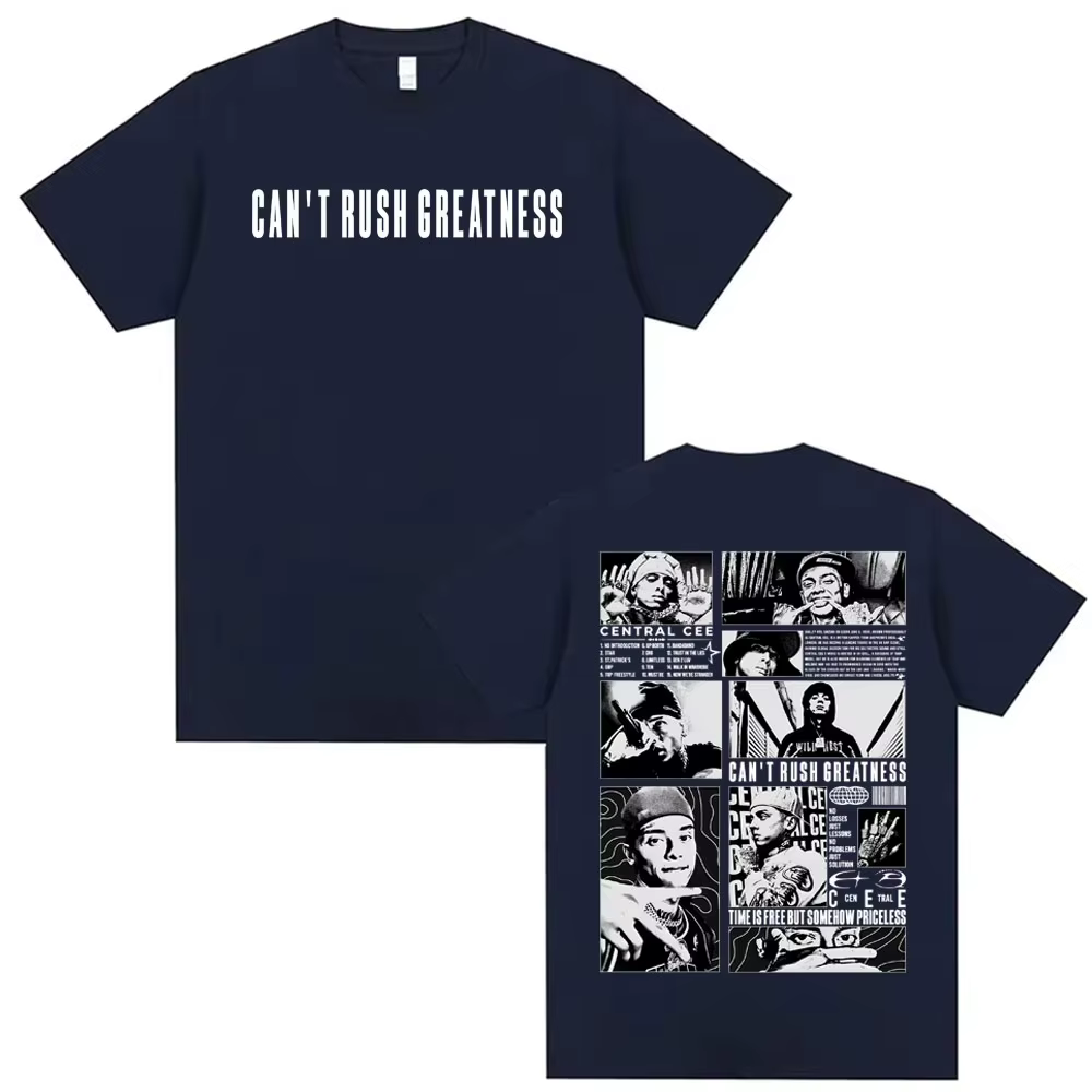 T-shirt Homme 2026 Central Cee Can't Rush Greatness World Tour – Mode Rétro Décontractée Ins