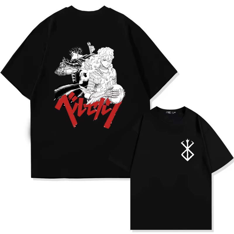 Japon Anime Berserk T-Shirt Guts imprimé graphique T-Shirt hommes 90s été à manches courtes décontra