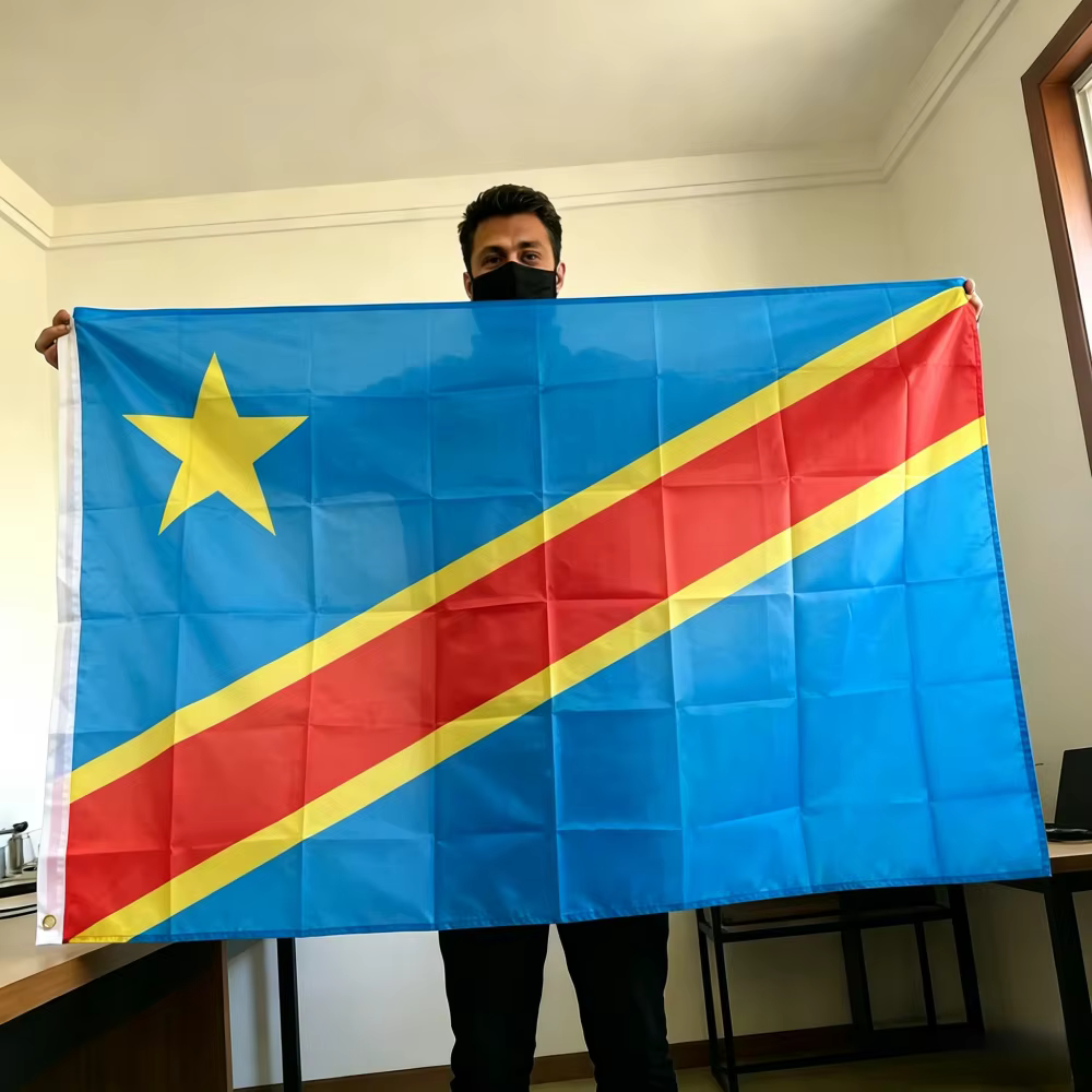 Drapeau du Congo 90x150cm, drapeau de la République démocratique du Congo, bannière 3x5 pieds, drape