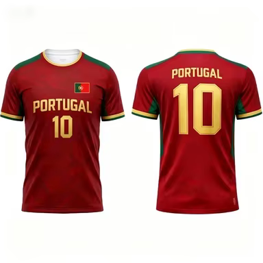 Nouveau maillot de football 2026 à thème drapeau du Portugal pour les fans, entraînement sportif, t-