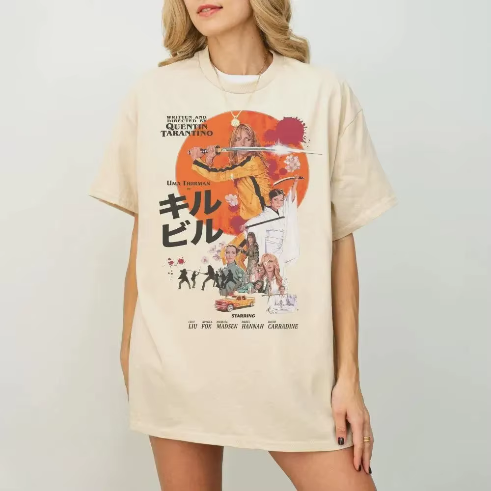 T-shirt Kill Bill Quentin Tarantino, Uma Thurman, T-shirt de film rétro, T-shirt d'été ample et resp