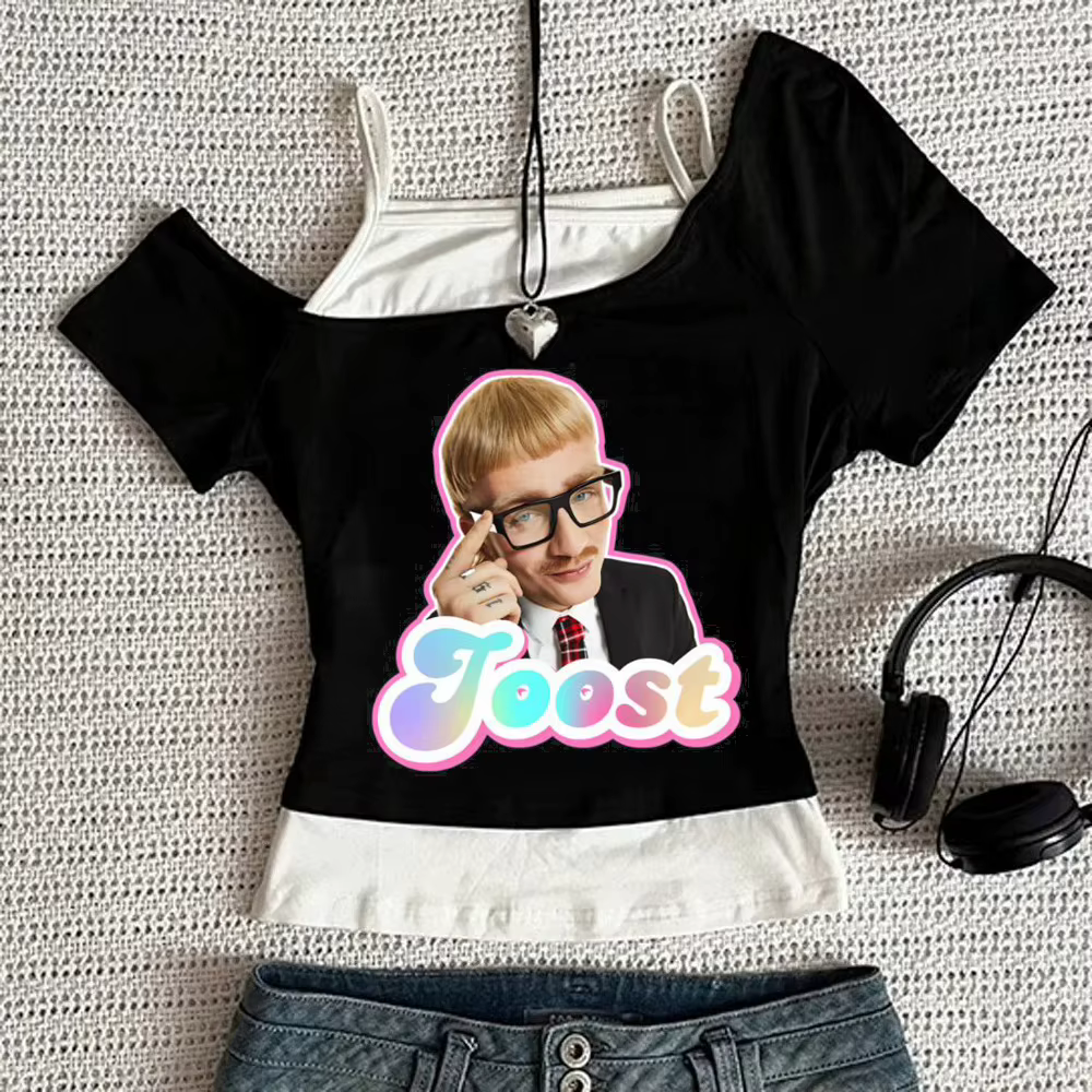 Joost Klein – haut court à motif graphique pour adolescents, mode coréenne, gothique, kawaii, t-shir