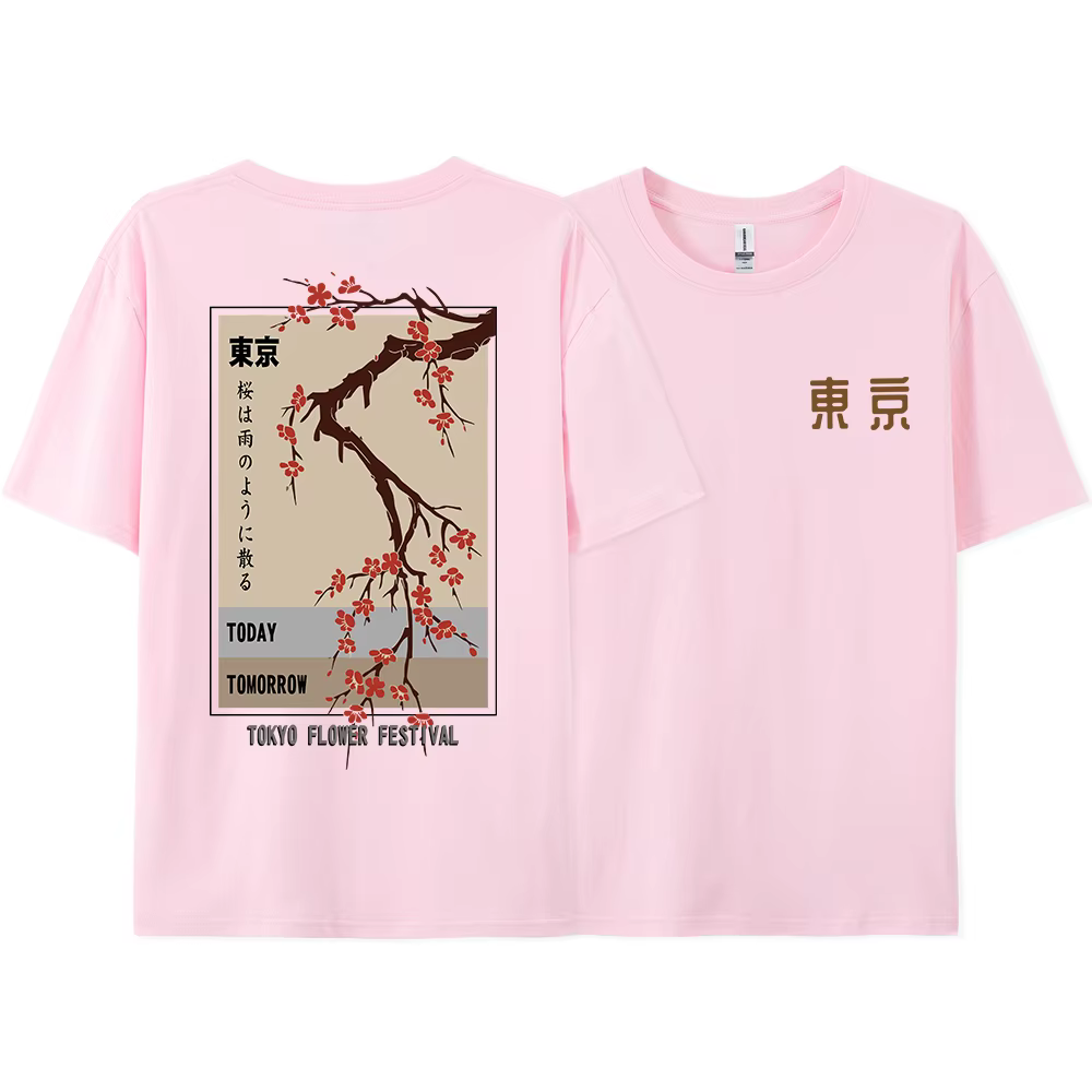 Aujourd'hui demain Tokyo fleur Festival t-shirt hommes femmes mode col rond T-Shirts été couverture 