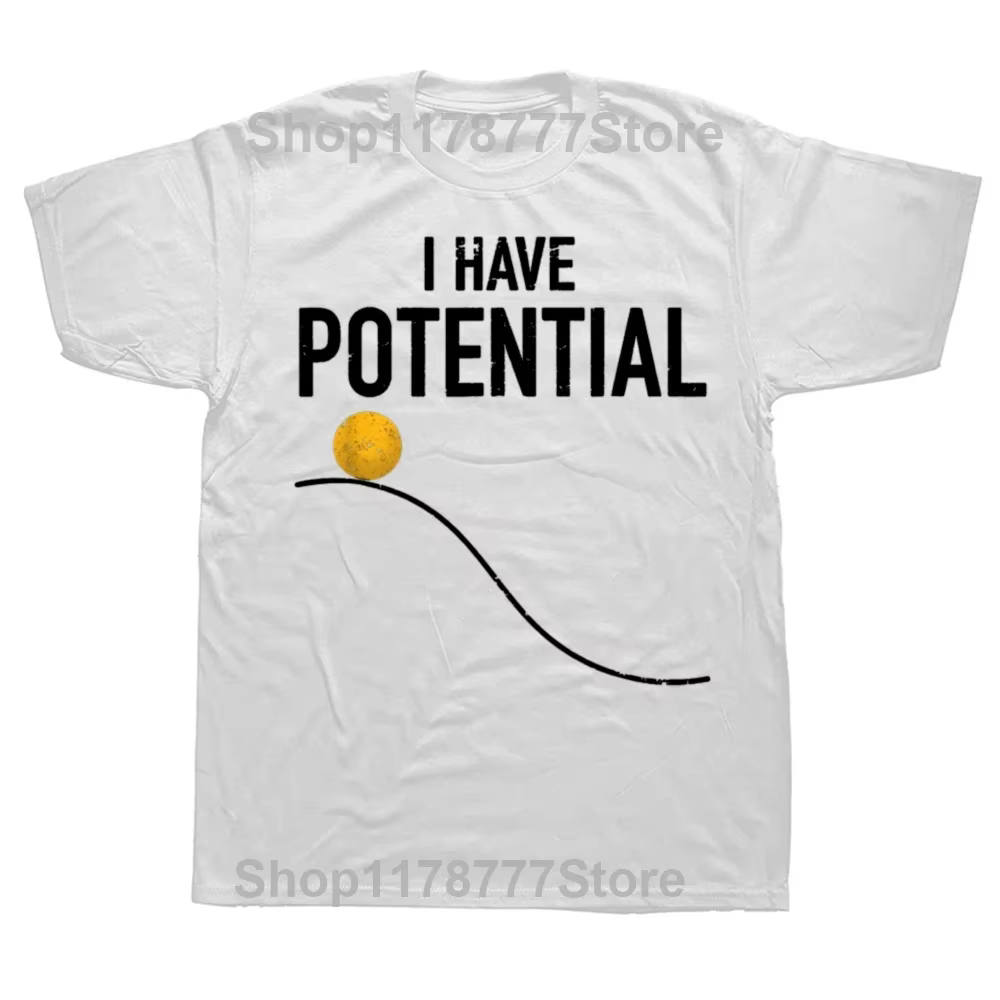 T-shirt en coton décontracté pour hommes, j'ai une énergie potentielle, t-shirts amusants, professeu