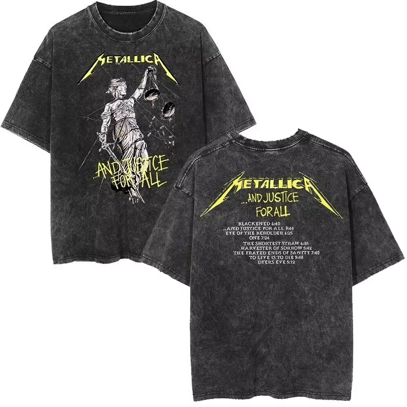 T-shirt sur le thème du groupe de rock Metallica — Style rétro Y2K 2026, luxe haut de gamme, vintage