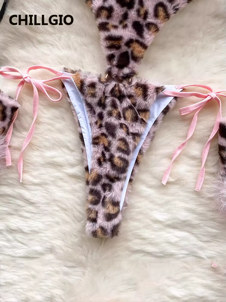 CHILLGIO femmes imprimé léopard velours body mode une pièce combinaison Catsuit licou Vintage moulan