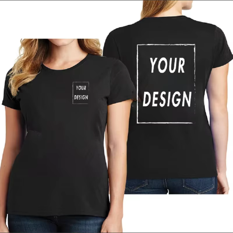 T-shirt d'équipe personnalisé taille UE pour femmes, ajoutez votre propre design devant et dos, impr