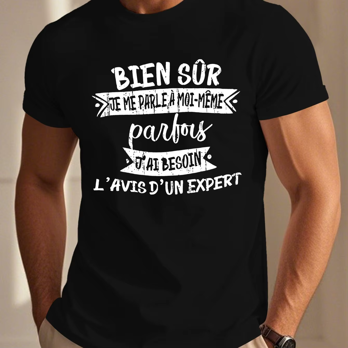 T-shirt humoristique pour hommes - Design « Je Suis Parfait », couleur bleu roi, haut décontracté d'
