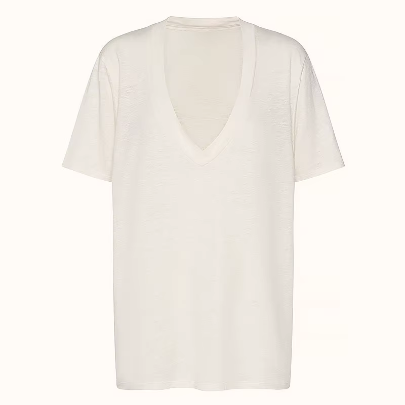 75% coton femmes T-shirt Sexy col en v à manches courtes t-shirts et chemisiers haut pour femme jeun